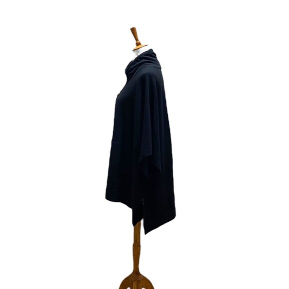 J.Jill PureJill Modal Blend Super Soft Poncho Black Size M/L Coastal Fall Boho - Picture 12 of 15